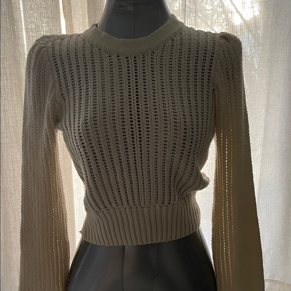 Z Supply Ivory Ribbed Crew Sweater